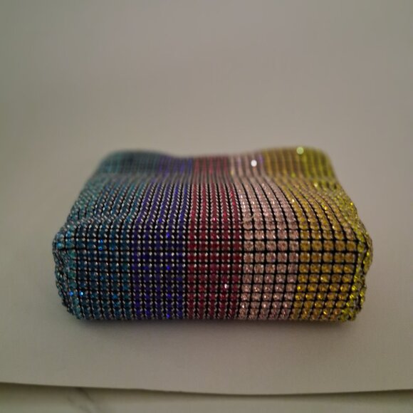 Kurt Geiger London Small Block Party Rainbow Rhinestone Mini Tote Bag - Picture 6 of 7
